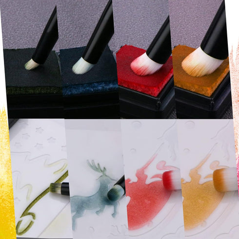 Mini Blending Brushes for Card Making, Dry Miniature Painting Set Background Blender Paint Brushes Small Detailed Paint Brushes (8 Pack)...