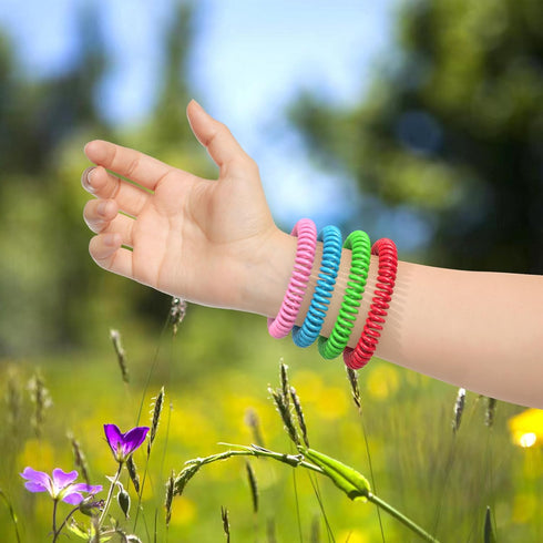25 Pack Mosquito Repellent Bracelets for Adults & Kids, DEET-Free Bands, Individually Wrapped Repellent Wristbands...
