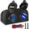 3 in 1 Tent Type Panel, 2 Hole USB Socket Tent Panel, PD Charger Socket + QC3.0 Dual USB Car Charger + 12V/24V Cigarette Lighter Socket + LED Volt...