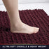 Walensee Bathroom Rug Non Slip Bath Mat (32x20 Inch Burgundy) Water Absorbent Super Soft Shaggy Chenille Machine Washable Dry Extra Thick Perfect ...