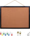 Black Cork Board Bulletin Board, 14.6"X 11" Cork Board, Oak Wood Finish Frame, Wall Mounted Cork Board for Office Home and School(Pins, Eye Bolts,...