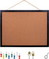 Black Cork Board Bulletin Board, 14.6"X 11" Cork Board, Oak Wood Finish Frame, Wall Mounted Cork Board for Office Home and School(Pins, Eye Bolts,...