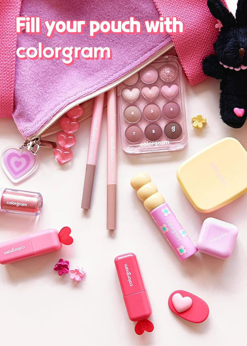 COLORGRAM Milk Bling Heartlighter 01 Peach Heart | Silky Smooth Versatile Creamy Highlighter with Shimmery Finish, Soft and Natural Glow Perfect f...