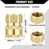 Pressure Washer Coupler/Outer Washer Gun Adapter Universal for Car/Durable Brass 1/2" 19mm ID / 1 Pcs Copper Tone...