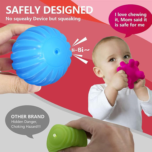 Montessori Toys for Babies 3 Months+, Baby Sensory Toys Baby Balls 3 to 12 Month for Babies & Toddlers 3M+, Balls for Toddlers Textured Multi Ball...