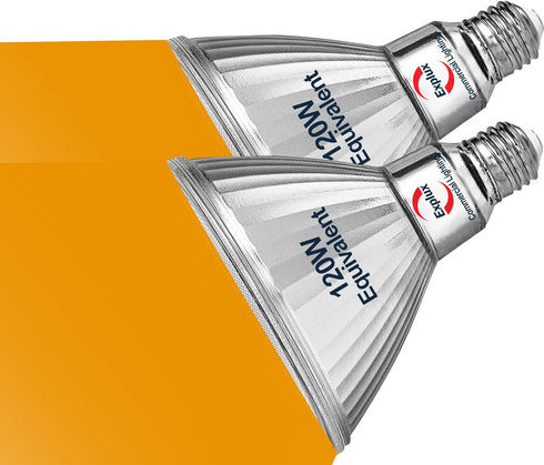 Explux Outdoor-tough Full Glass LED PAR38 Flood Amber Light Bulbs, 120W Equivalent, Weatherproof & Anti-Ageing, Dimmable, Amber Color Spotlight, 2...