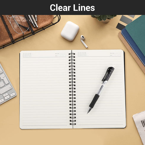 EUSOAR Spiral Ruled Notebook, A5 6 packs 5.5x8.3 120 Pages Lined Travel Writing Notebooks Journal, Memo Notepad Sketchbook, Students College Offic...