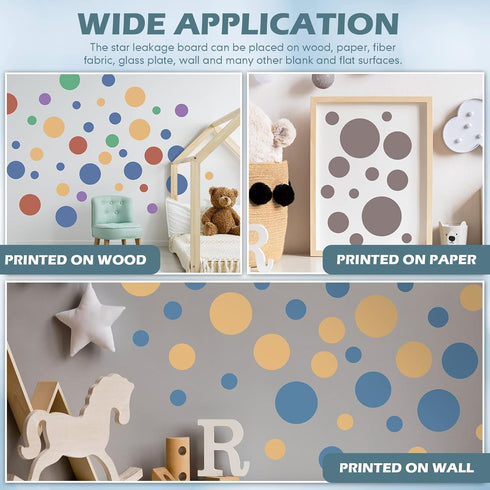 14 Pieces Large Stencil for Painting on Wood Plastic 5 Point Stencil Template Paint Stencils for Fabric Walls Arts Paper Home Decoration (Circle)...
