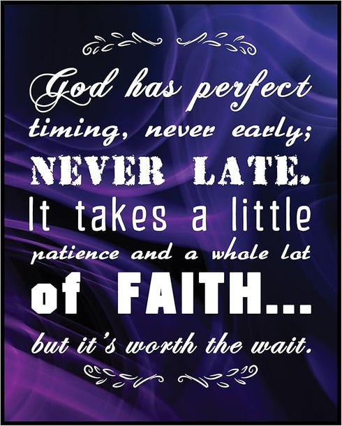 Posterizer 1 pcs-Bible Scripture-Gods Perfect Timing-Religious Posters-Typography Art-Gifts for Christians - Decor for Church, Sunday School Class...