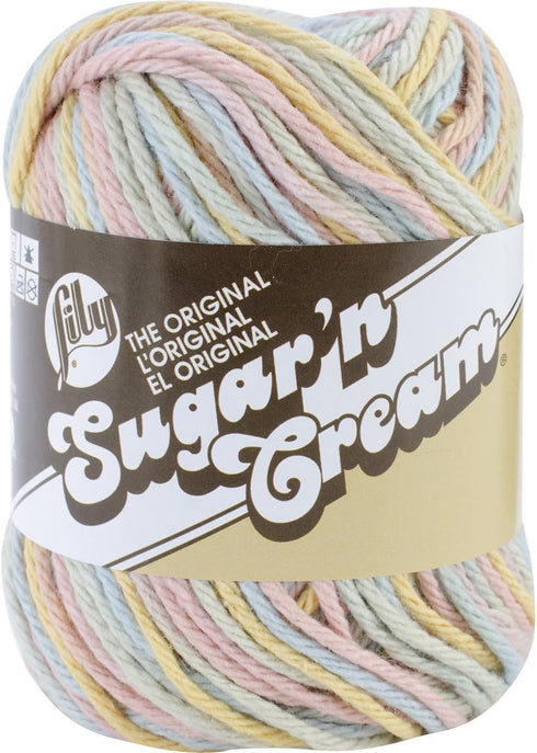 Spinrite Lily Sugar 'N Cream Yarn, 2 Ounce, Butter Cream Ombre, Single Ball...