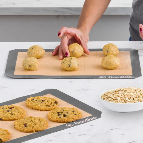 Fine Dine-Silicone baking mat set of 3-gray...