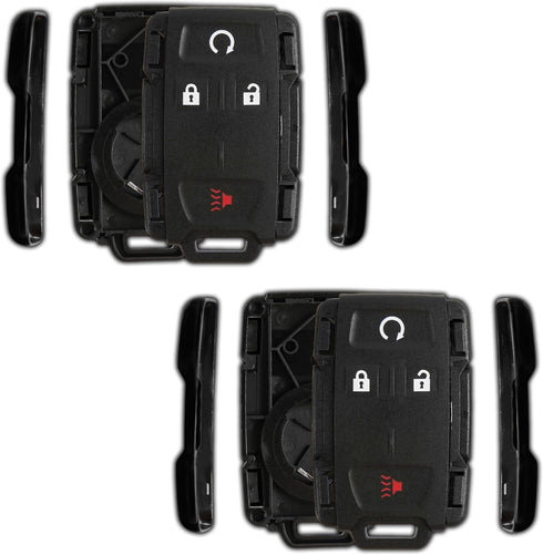 2x KeylessOption Key Fob Cover Case Replacement for 2014 2015 2016 2017 2018 2019 Chevrolet Chevy Silverado Suburban Tahoe GMC Sierra Yukon Remote...