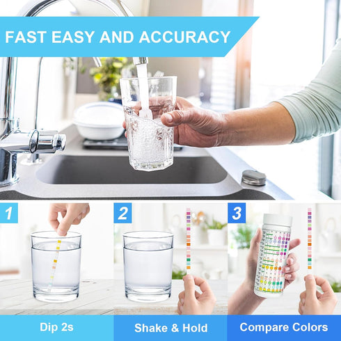 Water Testing Kits for Drinking Water: 125 Strips 16 in 1 Well and Drinking Water Test Kit, TESPERT Water Test Strips with Hardness, pH, Lead, Iro...