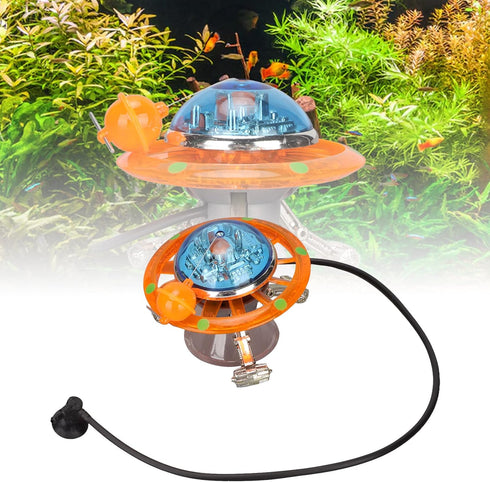 Aquarium Decoration, Suspended UFO Fish Tank Decoration Air Action Ornament for Fish Tank Landscape...
