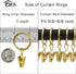 44 Pack Curtain Rings with Clips, Curtain Clip Rings Hooks, Bow Hanger Clips for Hanging Drapery Drapes Bows, Ring 1 inch Interior Diameter, Fits ...