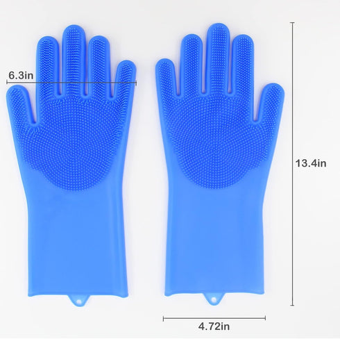 Pet Grooming Gloves, Yintoper Dog Washing Gloves with High-Density Teeth, Heat Resistant Silicone Cat Hair Remover with Enhanced Five Finger Desig...