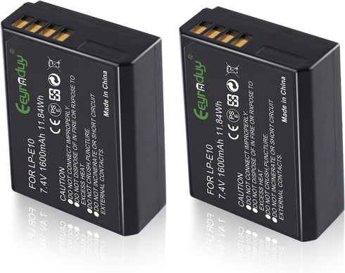 2-Pack of LP-E10 Batteries for Canon EOS Rebel T7 T6 T5 T3, Kiss X50 X70, EOS 1100D 1200D 1300D 2000D Digital Camera...