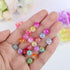 600pcs Crackle Glass Beads Set (8mm), 24-Grid Multicoloured Round Handcrafted Crack Lampwork Beads Assortment for DIY Bracelet Necklace Findings B...