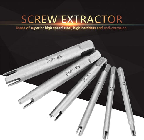 High Speed Steel Broken Tap Extractor Broken Screw Extractor Extractor A B C 3 Optional Set(6Pcs)...