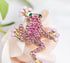 Gyn&Joy Gold Tone Rose Pink Colored Rhinestone Animal Frog Pin Brooch...