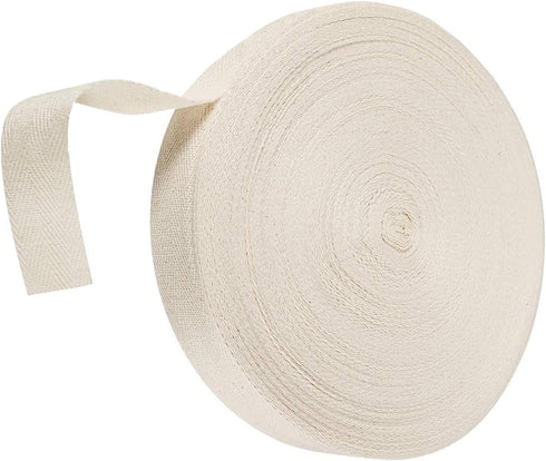 Abbaoww 55 Yards Twill Tape Ribbon 1/2 Inch 100% Cotton Herringbone Webbing Tape Sewing Twill Ribbon for DIY Crafts Sewing, Natural...