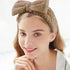 YISSION 4PCS Spa Headband with Bow No Slip Head Band for Face Wash Makeup Skincare Facial Headband Elastic Hair Band Microfiber Headbands for Wome...