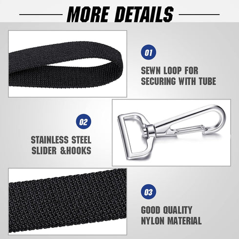 Bimini Top Hardware Fittings Set Includes Adjustable Bimini Top Straps with Loops and Loop Snap Hooks Pad Eye 7/8 Inches Boat Jaw Slide 7/8 Inches...