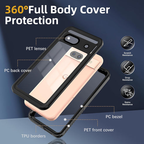 for Google Pixel 8a Case Waterproof IP68 Certified Dustproof Shockproof Built-in Screen Protector Full Body Case for Pixel 8a 2024...