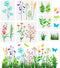 FINGERINSPIRE 11 PCS Wildflowers Stencils for Painting Reusable Flowering Shrubs Stencil Grass Leaf Stencil Butterfly Dragonfly Pattern Stencil fo...