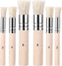 6Pcs Wooden Stencil Brushes, Pure Natural Bristle Brush, Paint Brushes, Wood Wall Painting Bristle Template Set for Acrylic Oil Watercolor Art Pai...