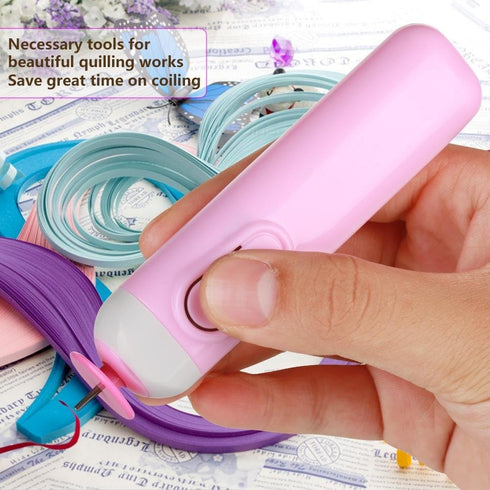 ViaGasaFamido Paper Quilling Pen, Electric Paper Winder DIY Craft Tool DIY Curling Paper Pen Slotted Paper Crafts Quilling Tool Electric Pen Labor...