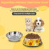 Pet Cats Dogs 2 in 1 Food Water Bowls - Non Slip Skid Proof Heavy Duty Pet Cats Dog Food Water Bowls for Feeding Drinking Medium Dogs (Yellow Flow...
