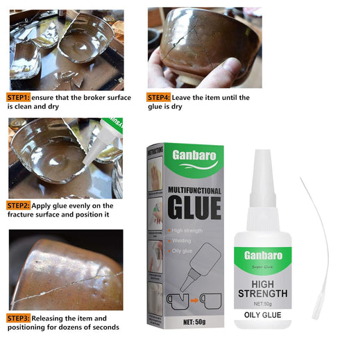 2 Pcs Welding High-Strength Oily Glue, Clear Craft Glue | Extra Strength Waterproof Instant Glue for Plastic, Wood, Ceramics, Metal | Dry in 10s (...