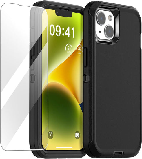 AICase for iPhone 14 Case(6.1") with Glass Screen Protector,Heavy Duty Drop Protection Full Body Rugged Shockproof/Dust Proof Military Protective ...