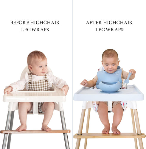 Highchair Decorative Leg Wraps, Bamboo Style, Highchair Accessories, Compatible with IKEA Antilop Highchair, includes 4 Pre-Cut Adhesive Strips...