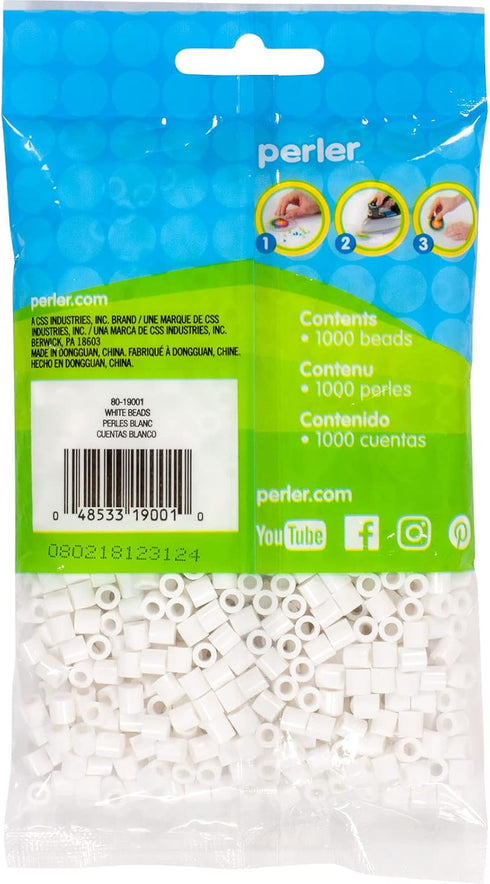 Perler Beads Fuse Beads for Crafts, 1000pcs, White...