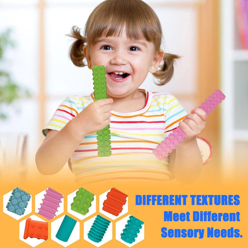 Sensory Chew Toys for Autistic Children, 5 Pack Silicone Chew Tubes Sticks for Kids with Autism, Teething, Biting, ADHD, SPD, Nursing Teether Oral...
