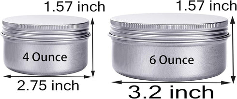 6 Ounce Aluminum Cans 180 mL Screw Lid Metal Storage Tins Containers for Storing Spices, Candies, Lip Balm, Candles, 6 Pcs....