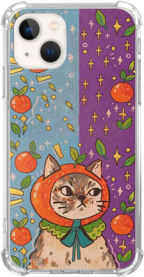 Cute Cat Painting Art Case Compatible with iPhone 15 Plus, Cool Cat Aesthetic Case for iPhone 15 Plus for Teens Men and Women, Cool Trendy TPU Bum...