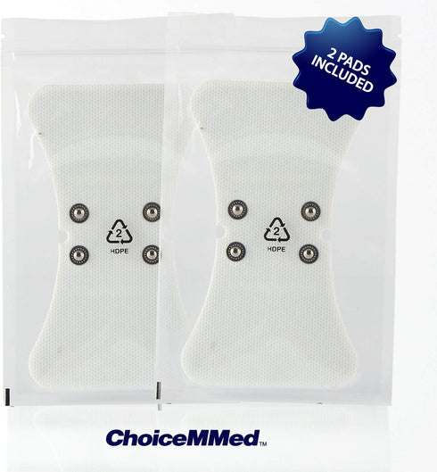 CHOICEMMED 2 Pack Universal Therma Heated TENS Unit Pads - Muscle Stimulator E-stim Electrodes - Universal Replacement Massage Pads for Electronic...