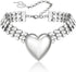 Flyonce Big Heart Choker Necklace, Sparkly Rhinestone Chunky Heart Necklaces Jewelry Gifts for Women...