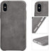 TOOVREN for iPhone X Leather Case Protective Ultra Thin Vintage Anti-Slip Grip Shell Hard Back Cover for iPhone X /10 5.8'' Gray...
