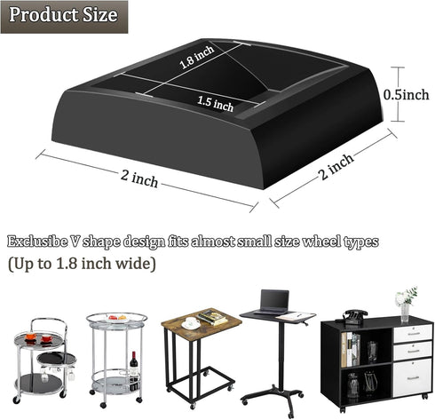WELLGO Bed Stoppers & Furniture Cups 8pack 2"x2" - Premium Silicone Casters Furniture Wheel Stoppers fit All Wheels of Furniture, Sofa Bed Chairs-...