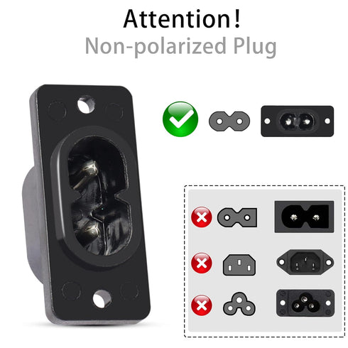 PNGKNYOCN IEC320 C8 2-Pin Male Plug Power Socket Connector AC 250V 2.5A Screw Mount Adapter ?6-Pack?...