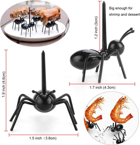 Ant Toothpicks Fruit Dessert Fork (24Pcs) – OOTSR Reusable Ant Food Pick Animal Appetizer Forks for Snack Cake Dessert with Storage Box for Kitche...