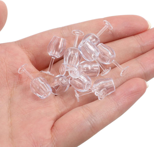 NUOBESTY 10Pcs 1: 12 Dollhouse Cocktail Glasses Wine Glasses Mini Beer Cups Miniature Drinking Water Cups Model for Dollhouse Food Kitchen Accesso...