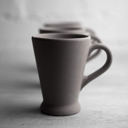 City to Cottage Handmade Purple and White Polka Dot Ceramic Coffee, Tea, Latte Mug, Cup with Large Handle, Unique 7 oz / 200ml Designer Pottery Gi...