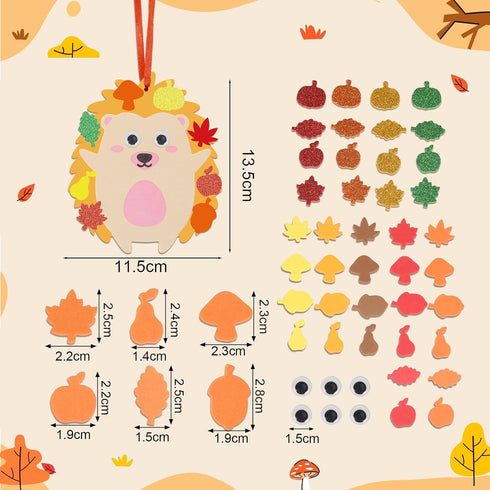 24 Pack Hedgehog Craft Kits for Kids Make You Hedgehog Foam Stickers DIY Autumn Art and Craft for Boys Girls Party Supply Art Activities Birthday ...
