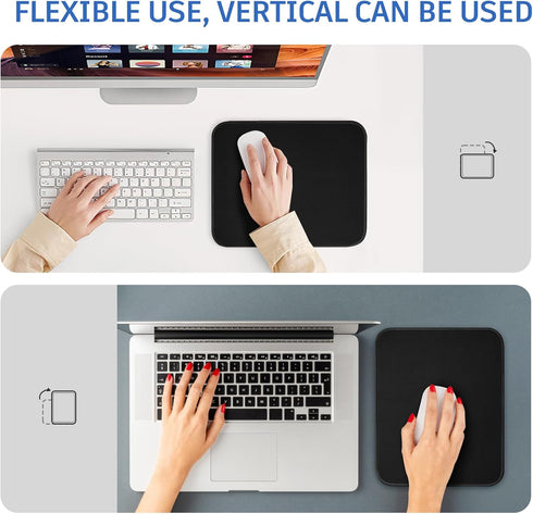 Black Mouse Pad, Nice and Cute Mouse Pad, Splash-proof Textured 10.2 x 8.2Inch, Stitched Edge Non-Slip Waterproof Rubber Mouse Pad...