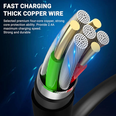 Black iPhone Charger Cord, 3-Pack 6FT MFi Certified Fast Charging Cable Data Sync Lightning to USB-A Cable Compatible with iPhone14/13/12/ Mini/Pr...